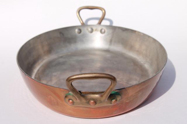 photo of made in France huge heavy copper oval baking dish, saute pan or gratin paella #2