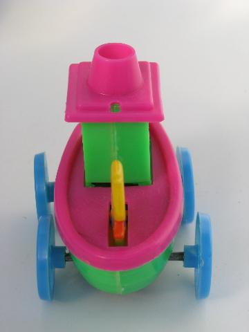 photo of made in Hong Kong hard plastic toy cars, Easter bunny auto and duck #4