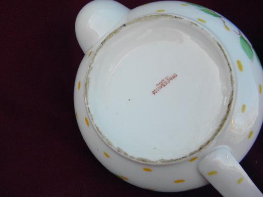 photo of marked Occupied Japan hand-painted china teapot, vintage tea pot #2