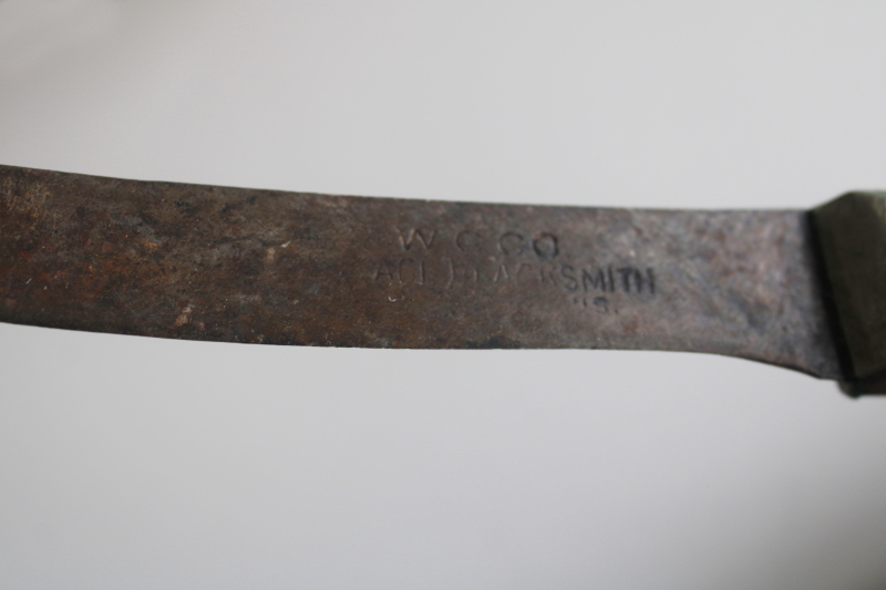 photo of marked Village Blacksmith W C Co vintage Washington Cutlery kitchen knife carbon steel blade  #2