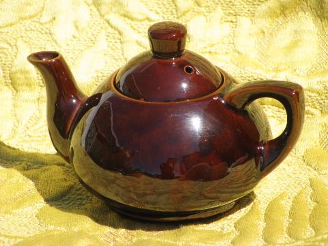 photo of marked for Ming Tea Company, vintage Japan redware pottery teapot #1