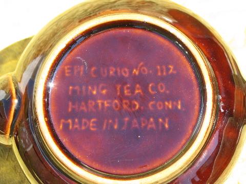 photo of marked for Ming Tea Company, vintage Japan redware pottery teapot #3