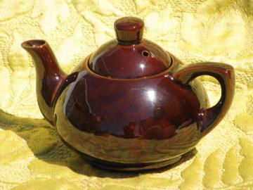 catalog photo of marked for Ming Tea Company, vintage Japan redware pottery teapot