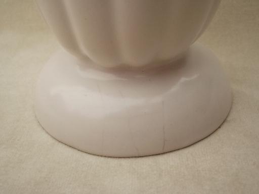 photo of matte white pottery vase, vintage Abingdon pottery art deco lily vase #4