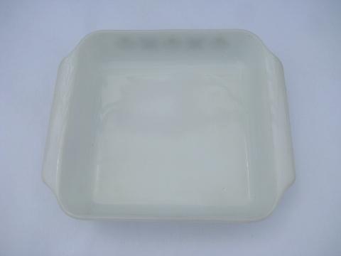 photo of meadow green vintage Fire-King ovenware kitchen glass square baking pan #2