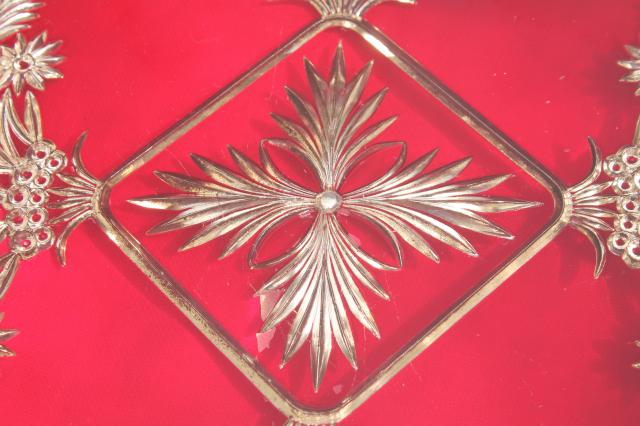 photo of mercury silver ruby red glass plateau plate or tray, antique vintage goofus glass #5