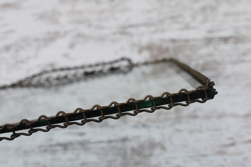 photo of metal chain hanging glass frame for antique print, sign or advertising picture #5