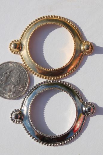 photo of metal concho leathercraft embellishments, ornate conchoa for inlay centers new old stock lot of 425+  #10