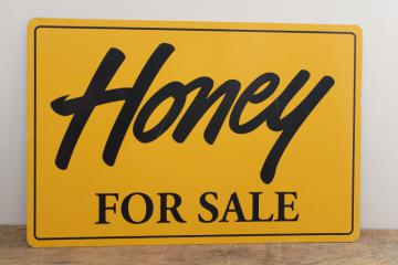 catalog photo of metal sign Honey for Sale, farmers market sign, or modern farmhouse decor