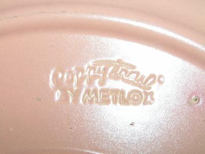 photo of metlox poppy trail pink pottery cake plate #2