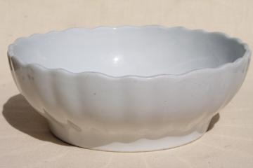 catalog photo of mid 1800s antique English ironstone serving bowl, farmhouse table centerpiece