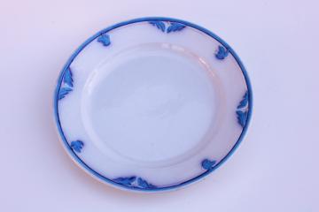 catalog photo of mid 1800s vintage antique flow blue border English ironstone china serving plate