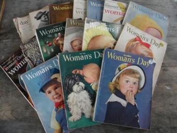 catalog photo of mid century 40s and 50s Woman's Day magazines art covers/advertising etc