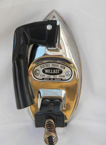 photo of mid century Willast deco chrome electric folding travel iron vintage Japan #2