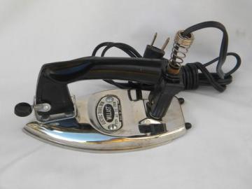 catalog photo of mid century Willast deco chrome electric folding travel iron vintage Japan