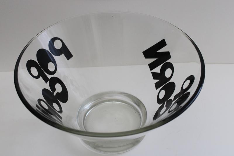 photo of mid-century mod Pop Corn popcorn snack bowl, pop art bold black graphics  #4