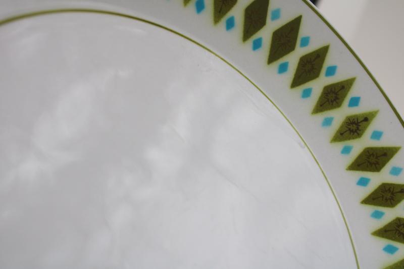 photo of mid century mod vintage Gem lime green geometric pattern plates, Mikasa Cera-Stone #4