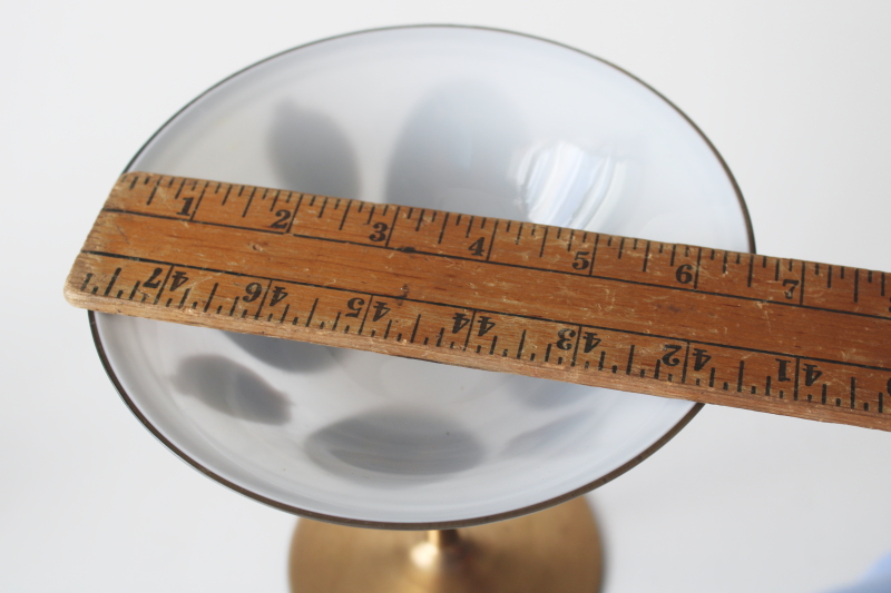 photo of mid century mod vintage Imperlux gold decorated Czech glass, pedestal bowl candy dish  #9