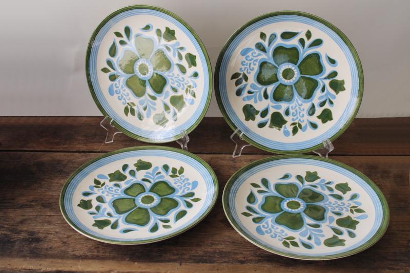 photo of mid-century mod vintage Royal ironstone Damsel daisy pattern plates, 60s flower power #1