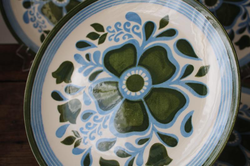 photo of mid-century mod vintage Royal ironstone Damsel daisy pattern plates, 60s flower power #2