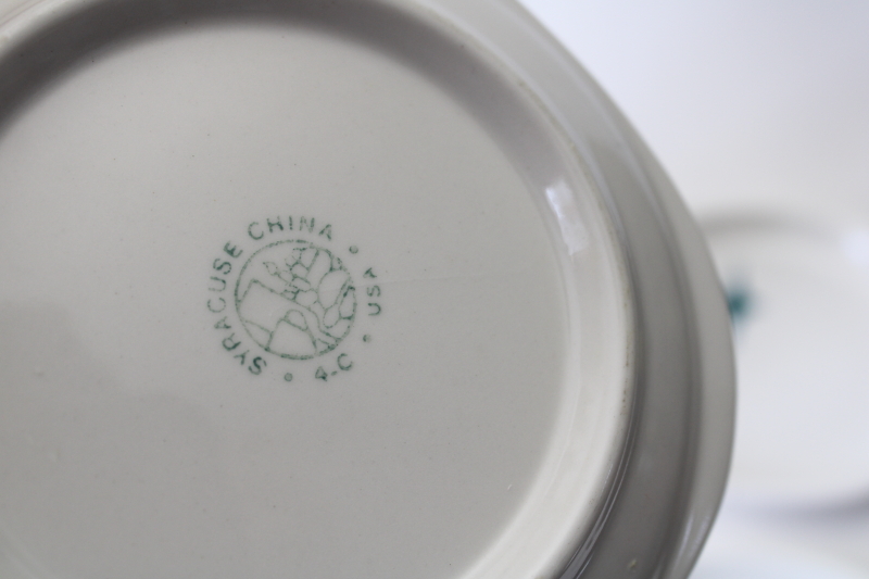 photo of mid century mod vintage atomic starburst appetizer plates, Syracuse china Jubilee  #3