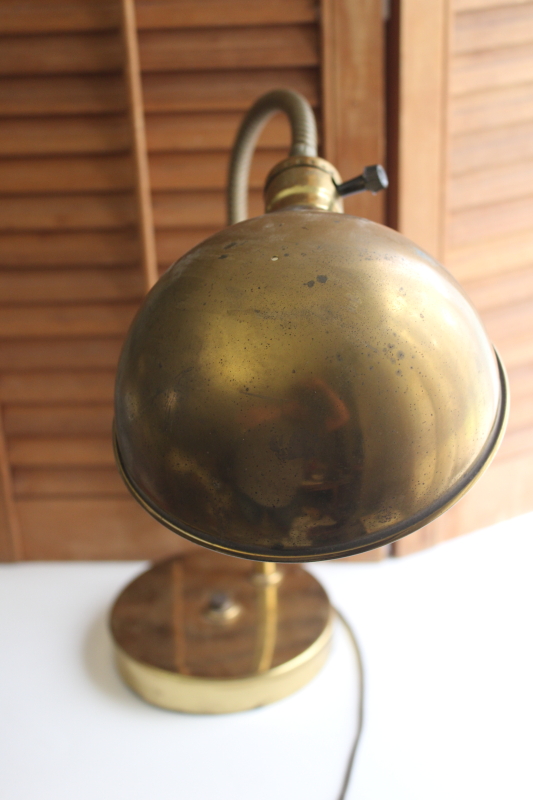 photo of mid century mod vintage brass shade metal gooseneck desk lamp reading light  #3