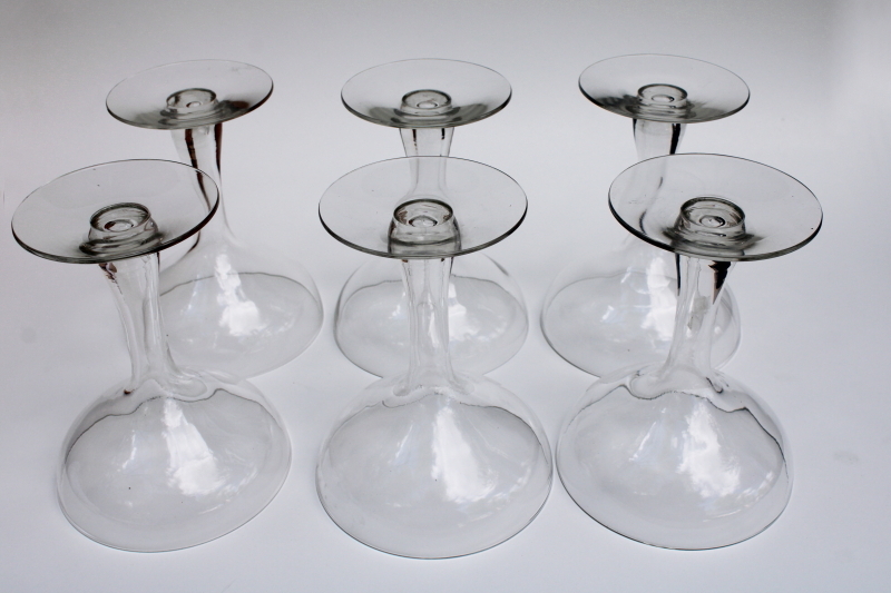 photo of mid-century mod vintage hollow stem champagne glasses or cocktail glass set of 6 #4