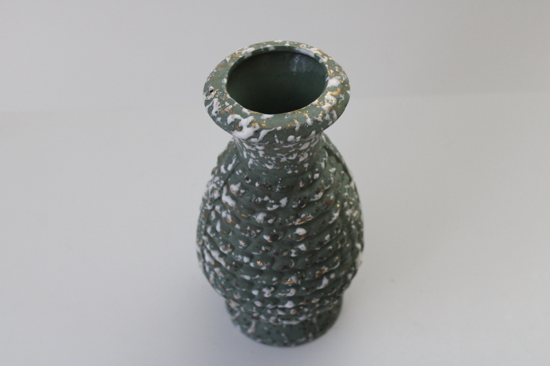photo of mid-century mod vintage popcorn splatter glaze ceramic vase, Louisville pottery #2