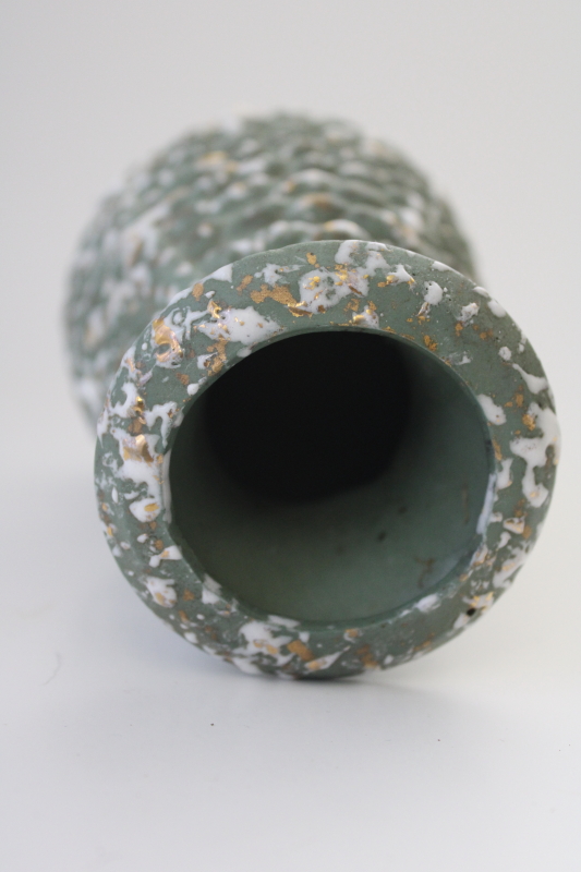 photo of mid-century mod vintage popcorn splatter glaze ceramic vase, Louisville pottery #4