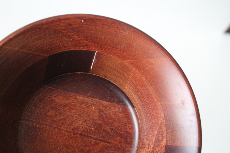 photo of mid century mod vintage wood salad bowls made in Japan, four bowl set  #3