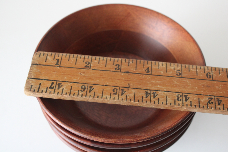 photo of mid century mod vintage wood salad bowls made in Japan, four bowl set  #7