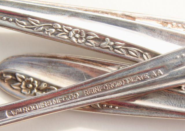 photo of mid century modern Precious silver plate flatware 1950s vintage silverware w/ retro floral  #9