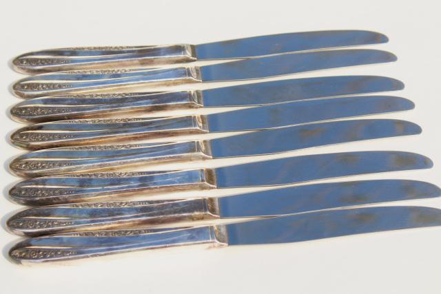 photo of mid century modern Precious silver plate flatware 1950s vintage silverware w/ retro floral  #10