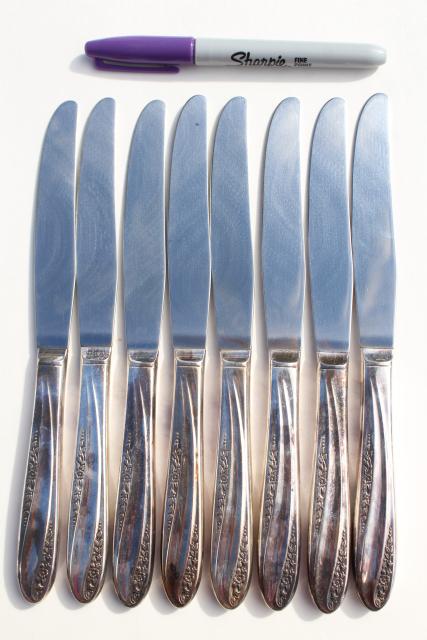 photo of mid century modern Precious silver plate flatware 1950s vintage silverware w/ retro floral  #11