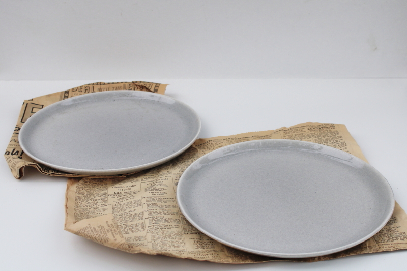 photo of mid-century modern Russel Wright original Steubenville gray dinner plates from 1966 #1