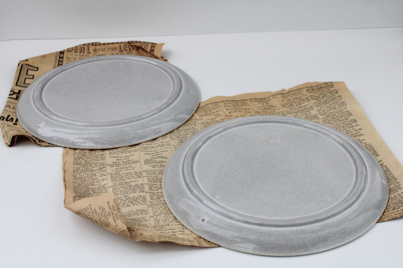 photo of mid-century modern Russel Wright original Steubenville gray dinner plates from 1966 #3