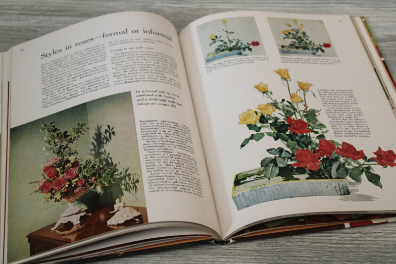 photo of mid century modern vintage Better Homes & Gardens flower arranging, ikebana, mod & formal arrangements #5