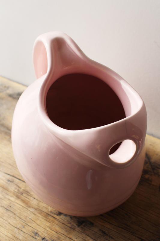 photo of mid-century modern vintage Marcrest stoneware pottery pitcher, retro baby pink! #3