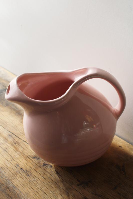 photo of mid-century modern vintage Marcrest stoneware pottery pitcher, retro baby pink! #6