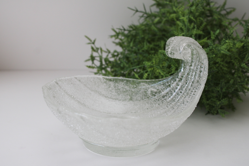 photo of mid century modern vintage Murano overshot glass seashell, scallop shell bowl trinket dish  #1