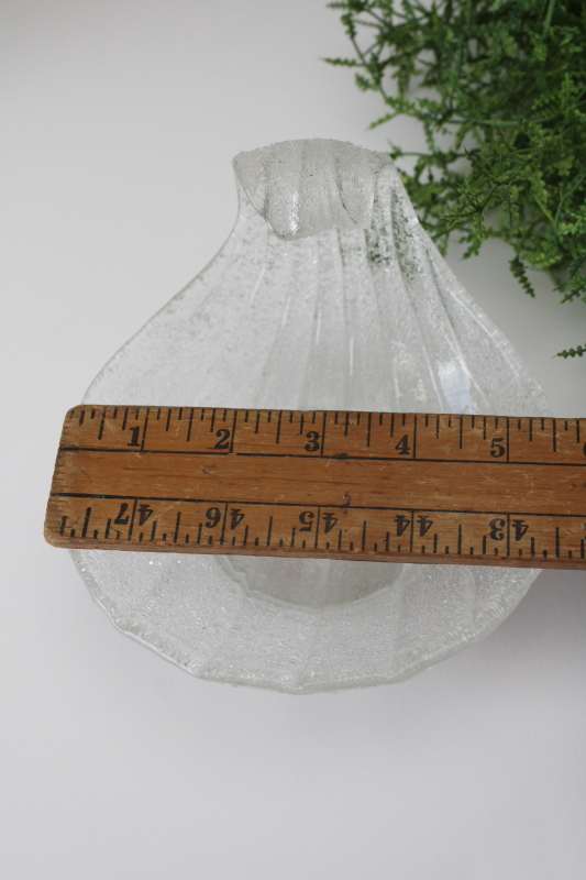 photo of mid century modern vintage Murano overshot glass seashell, scallop shell bowl trinket dish  #3