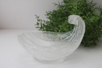 catalog photo of mid century modern vintage Murano overshot glass seashell, scallop shell bowl trinket dish 
