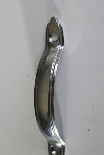 photo of mid century modern vintage kitchen cabinet hardware, chrome plated steel pulls handles  #3