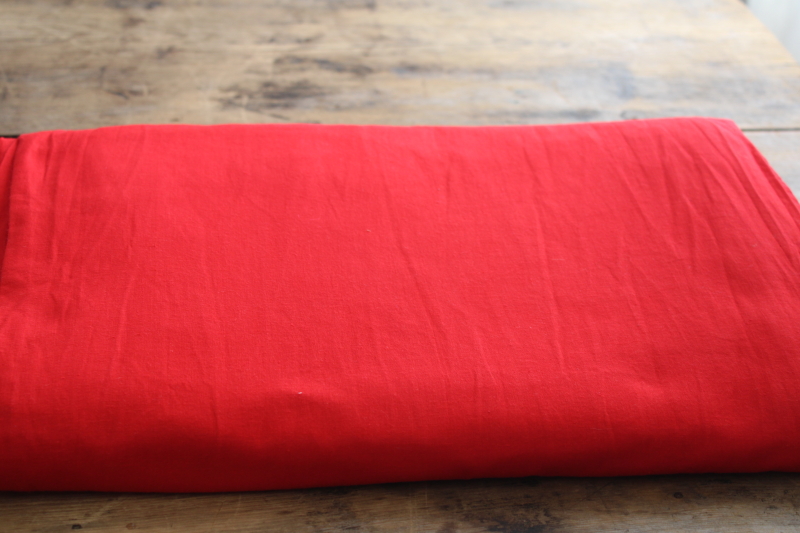 photo of mid century vintage 36 inch wide cotton quilting fabric 9-5 yards classic red solid #1