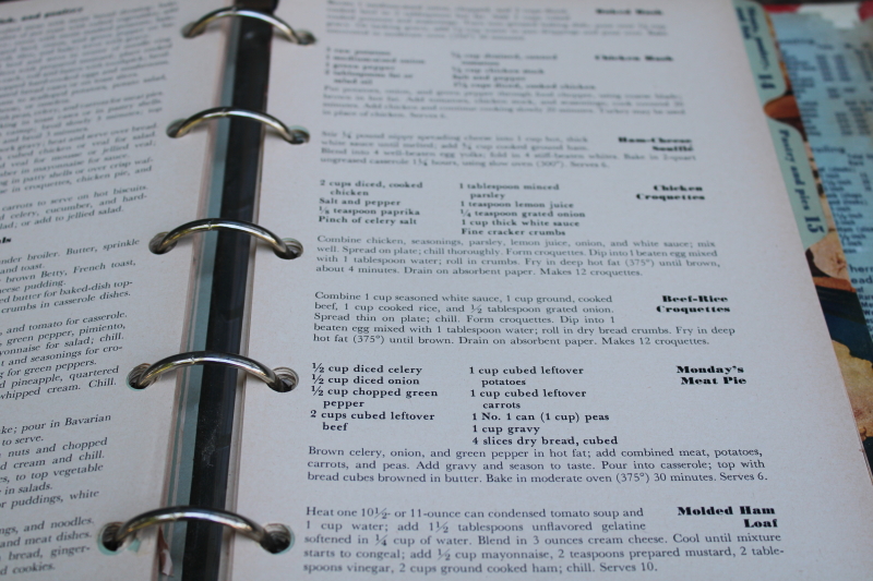 photo of mid century vintage Better Homes & Gardens Cook Book, 1950s ring binder red & white checked cover  #7