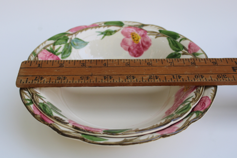 photo of mid century vintage Franciscan pottery Desert Rose pattern 8 inch & 9 inch round bowls, serving dishes #2