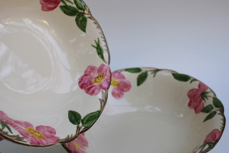 photo of mid century vintage Franciscan pottery Desert Rose pattern 8 inch & 9 inch round bowls, serving dishes #3