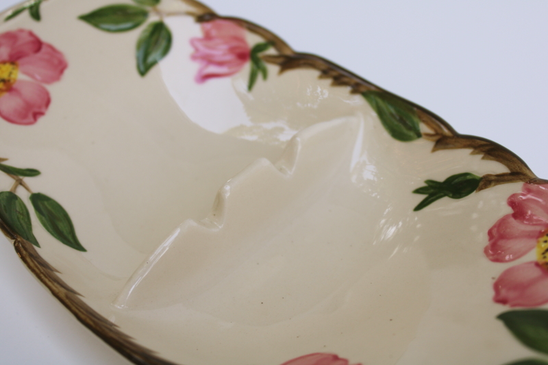 photo of mid century vintage Franciscan pottery Desert Rose pattern, large ashtray  #2