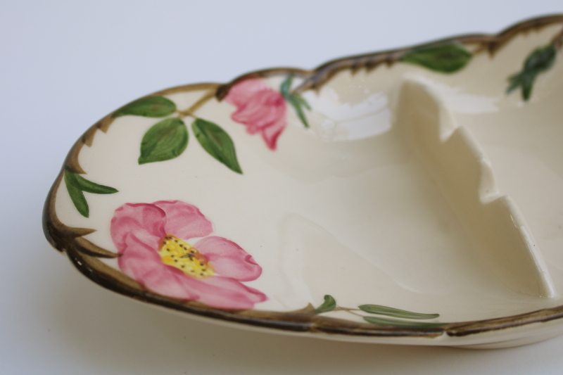 photo of mid century vintage Franciscan pottery Desert Rose pattern, large ashtray  #3