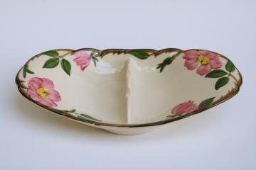 catalog photo of mid century vintage Franciscan pottery Desert Rose pattern, large ashtray 